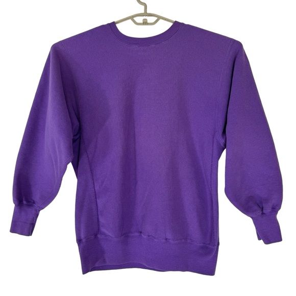 Champion Reverse Weave Sweatshirt Vintage USA Holy Cross School Crew neck Purple - Picture 3 of 15